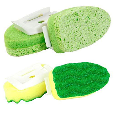 Libman Dish Wand & Curved Kitchen Brush Bundle - Dishwashing Cleaner  Scrubber & Non Scratch Dishwand Scrub Sponge with Scouring Sponges Refills  - All
