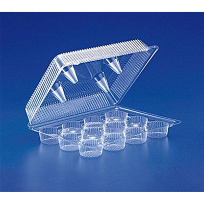 Inline 12-Cup Compartment Clear Plastic Standard Cupcake Bakery Container (pack of 10)
