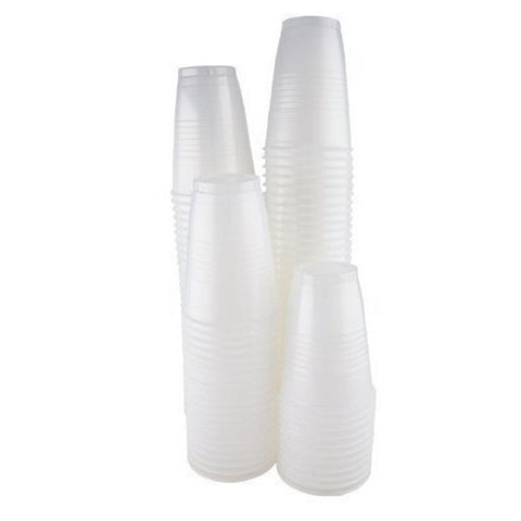 Plexware 7 Oz. Plastic Clear/Transparent Cups 12 Packs Of 100 (Total 1200 Cups)