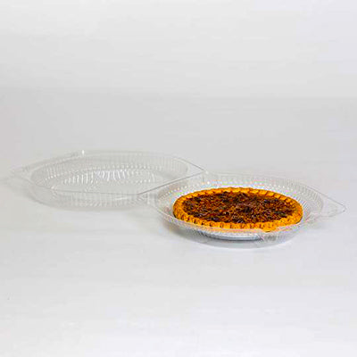 10" Round Clear Plastic Hinged Pie Container - 200 per case