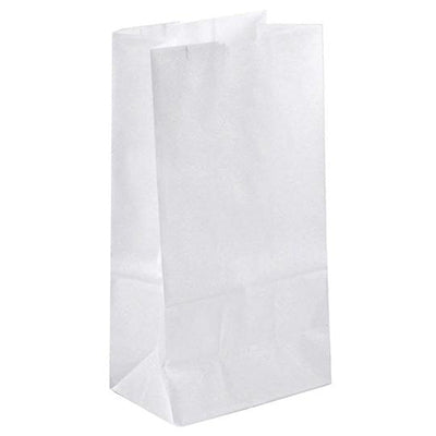6 lb. Recycled White Paper Bag - 500 per pack