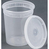 32oz plastic soup/Food container with lids (100 Pack)