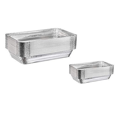 Disposable Aluminum Steam Table Pans | Full Size Deep and Half Size Deep Combo Pack | Full Size Deep (21" x 13" x 3") Half Size Deep (9" x 13") | Chafing and Catering Pans (20)
