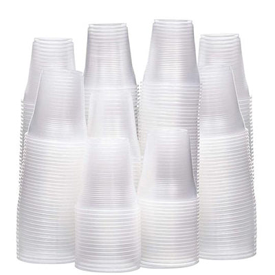 3 oz Small Plastic Cups - Clear Disposable (100-Count) Snack & Drink Size | Party, Event, Wedding, Kids | Recyclable Drinkware | Tea, Soda, Water, Juice, Milk (6 Pack - 600 Cups)