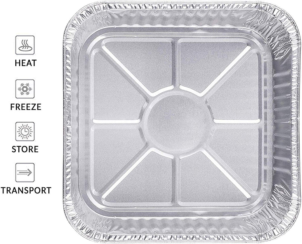 Count) 8 Square Disposable Aluminum Cake Pans - Foil Pans perfect for  baking cakes, roasting, homemade breads