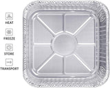 8" Square Disposable Aluminum Cake Pans - Foil Pans perfect for baking cakes, roasting, homemade breads | 8 x 8 x 2 in With Flat Lids (10 Count)