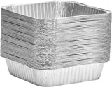 8" Square Disposable Aluminum Cake Pans - Foil Pans perfect for baking cakes, roasting, homemade breads | 8 x 8 x 2 in With Flat Lids (10 Count)