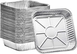 8" Square Disposable Aluminum Cake Pans - Foil Pans perfect for baking cakes, roasting, homemade breads | 8 x 8 x 2 in With Flat Lids (10 Count)